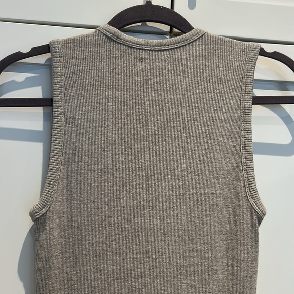 Aritzia Community Grey Midi Ribbed Sleeveless Stretch Tank Dress Size S - Picture 6 of 16